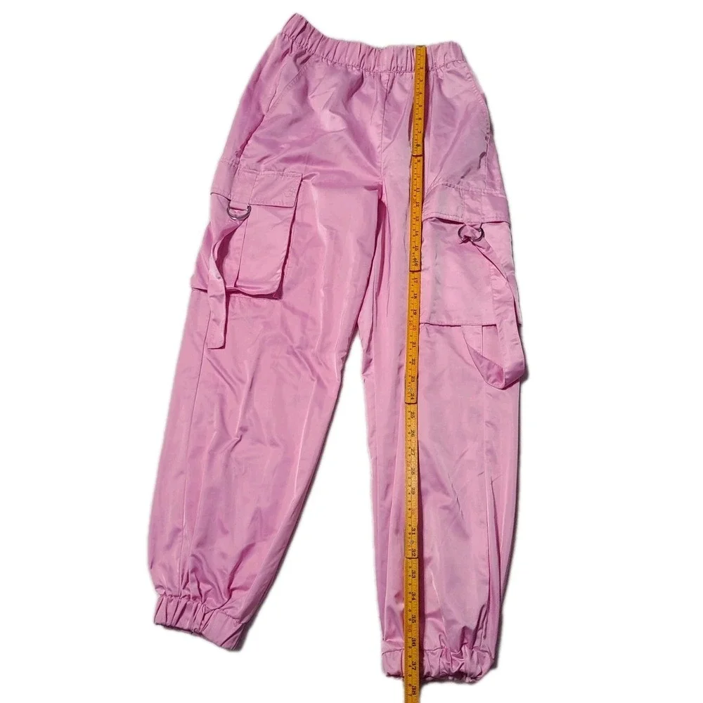 Forever 21 Pink Cargo Jogger Pants Womens Medium Elastic Waist Utility... - Picture 5 of 7
